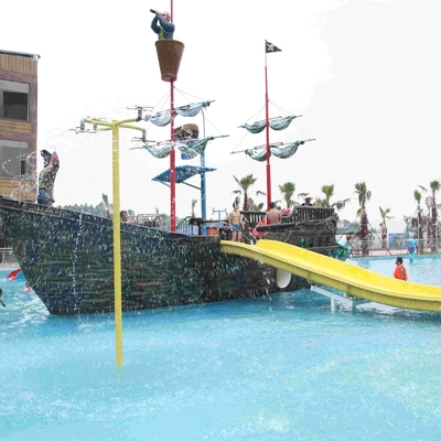 Grande navio de pirata da fibra de vidro do recurso de feriado para os parques da água do tema, 19*13.6*9m