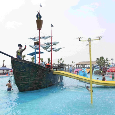 Grande navio de pirata da fibra de vidro do recurso de feriado para os parques da água do tema, 19*13.6*9m