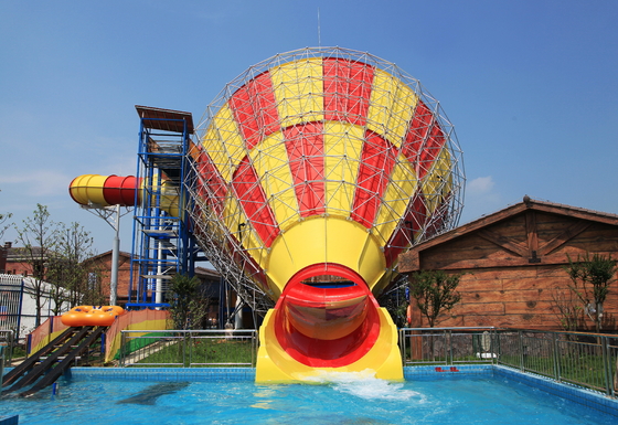 Escorregadores de Fibra de Vidro Super Tornado para Piscinas Design de Equipamentos para Parques Aquáticos Vison