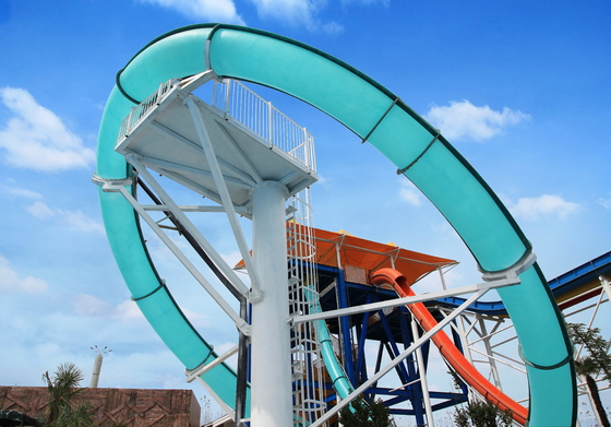 Vison Aqua Loop Slide de água de fibra de vidro 16m Altura da plataforma