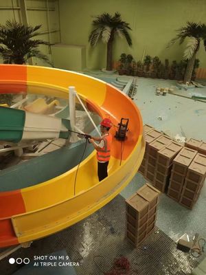 Indoor group Slide Wide Slide Water Slides For Hotel Aqua Park Fiberglass Material