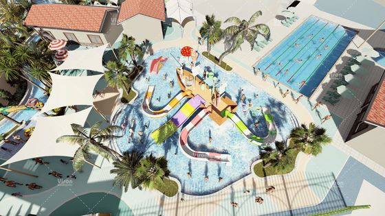 Safe Customized Hotel Resort Aqua Water Park Conceptual Design For Amusement Park
