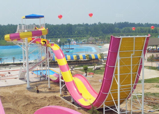 Cutomized Fiberglass Boomerang Water Slide for 2 Riders - 13.8m Height Vison Waterparks