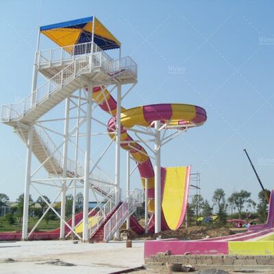 Slide aquático de boomerang de fibra de vidro acutomizado para 2 ciclistas - 13,8 m de altura Vison Waterparks