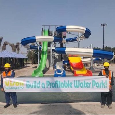 Hotel Resort Cinco Estrelas Tobogã de Fibra de Vidro para Parque Aquático com Tamanho de 21m*15m*8m para Parques de Diversões