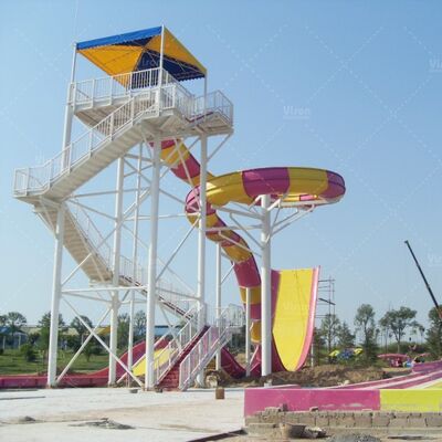 Slide de água de fibra de vidro durável com 18,75 m de altura e capacidade de 1080 ciclistas / hora para parques aquáticos