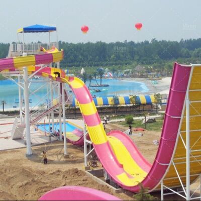 Slide de água de fibra de vidro durável com 18,75 m de altura e capacidade de 1080 ciclistas / hora para parques aquáticos