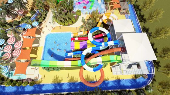 Complexo de Tobogãs SpectraTower 6 em 1 Multi-Geração com Capacidade de 720r/h e Espaço de Piso de 42mx60m