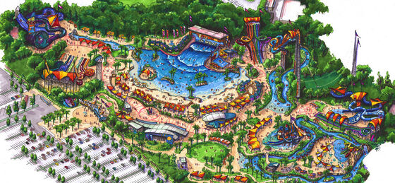 O projeto conceptual de Waterpark, parques da água projeta/parque personalizado da água