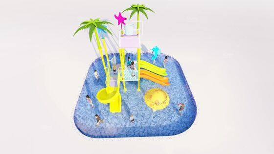 6.3m*6.3m*4.5m Parque Aquático Temático Oceano com 12 Meses de Garantia para Área Molhada