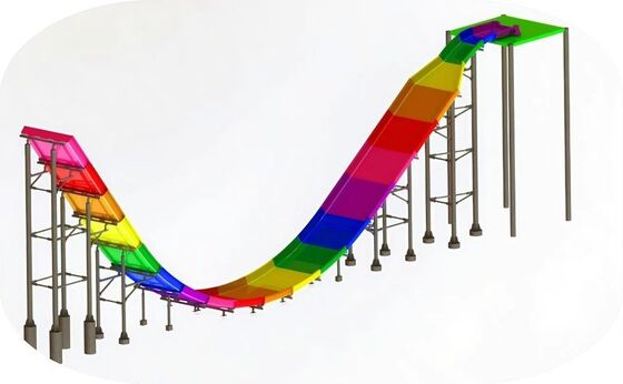 Tobogã em U com Parede de Queda Vertical de 90°, Altura de Plataforma de 12m e Boia para 2 Pessoas para Buscadores de Emoção