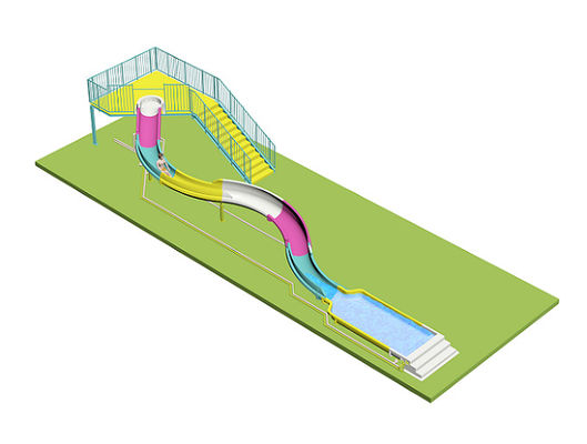 Slides de água em espiral para crianças para material de fibra de vidro do parque aquático