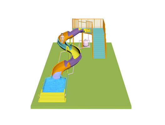 Slides de água em espiral para crianças para material de fibra de vidro do parque aquático