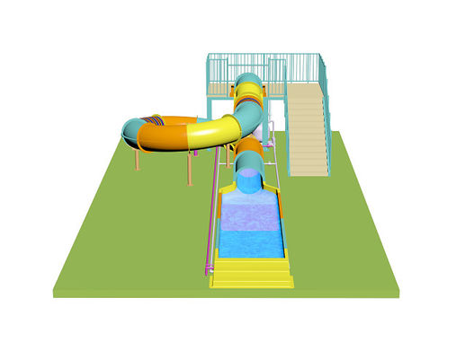 Slides de água para crianças para o parque aquático Material de fibra de vidro