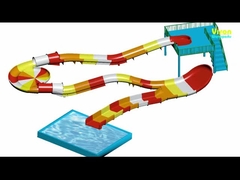 Slides de água de fibra de vidro de aço inoxidável com cor do arco-íris para crianças / adultos no parque aquático